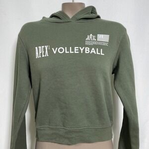 Apex1 Volleyball Club Olive Green Cropped Hoodie Sweatshirt Women's MEDIUM